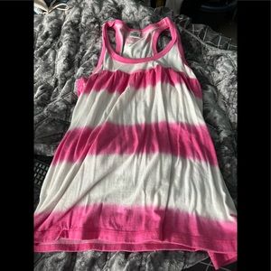 Victoria Secret Pink w/ White Stripe Tank Tiop